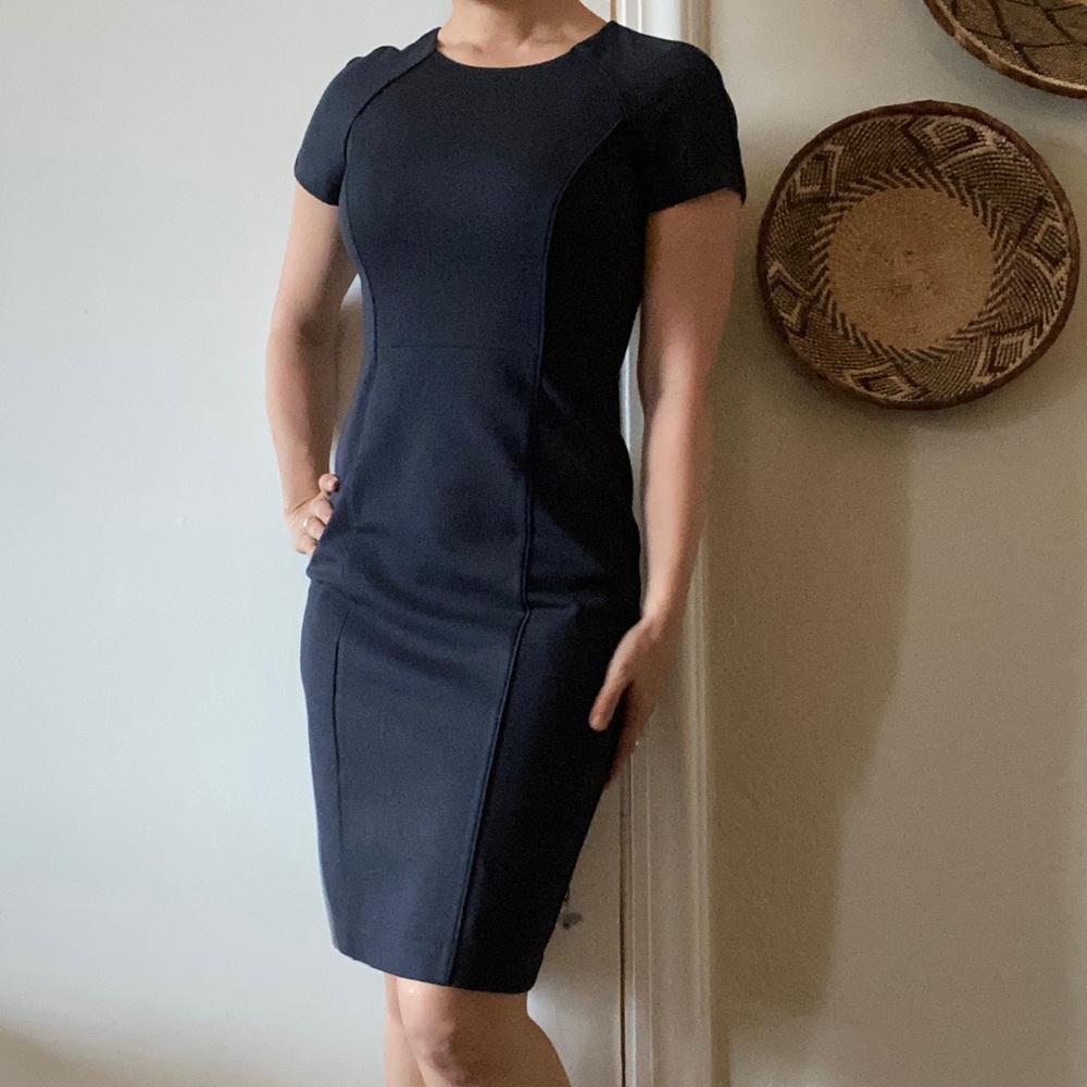 Brooks brothers scuba cap sleeve sheath dress